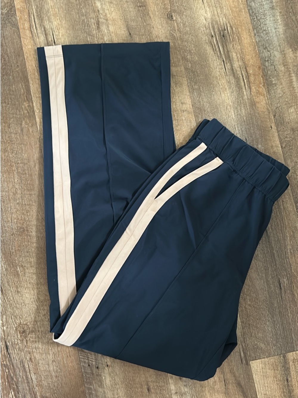 J. Jill Fit Dark Blue Pants with Blush Stripes small Cozycore Loungewear